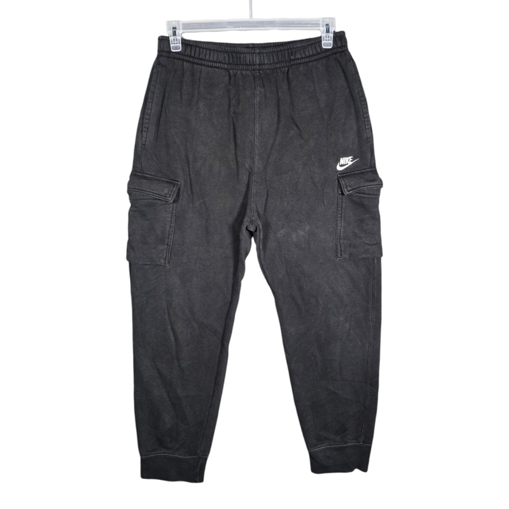 Nike Sportswear Club Fleece Cargo Pants Mens Large Black Utility Gym Sweatpants